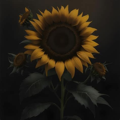 Un Girasol Con Una Mariposa Encima Foto Premium