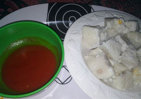 Boiled Yam with Red Oil Pepper Sauce Recipe by Charity Brian-Dappa ...