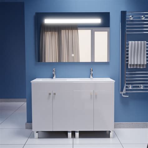 Ensemble Ecoline Meuble Double Vasque Cm Avec Miroir Creazur Pro