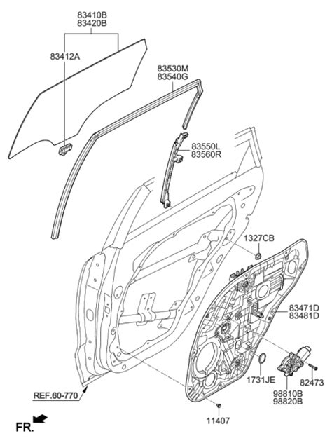 Rear Door Window Regulator Glass 2021 Kia Niro EV