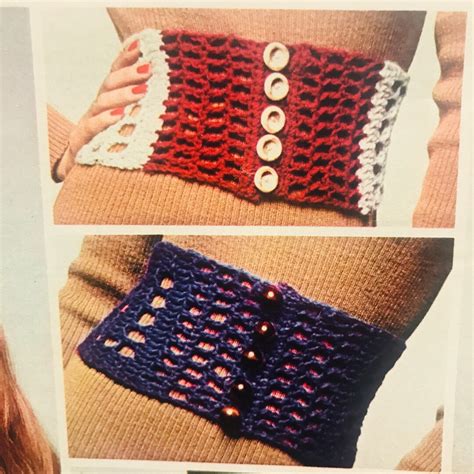 Vintage Crochet Pattern Classy Cummerbunds Wide Belt Hippie Boho Pdf