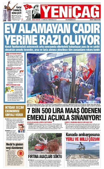 Yeniçağ Gazetesi nin 1 sayfası