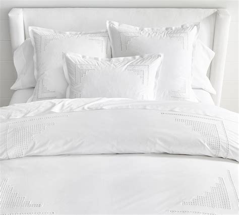 Eyelet Percale Duvet Cover Pottery Barn