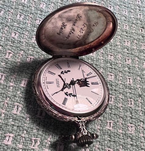 Arnex 17 Jewels Incabloc Swiss Pocket Watch With Elk Gem