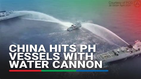 China Fires Water Cannon At Philippine Vessels Abs Cbn News Youtube