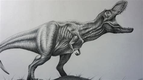 Dibujo Realista A Lápiz Del T Rex De Jurassic World Fanart Youtube