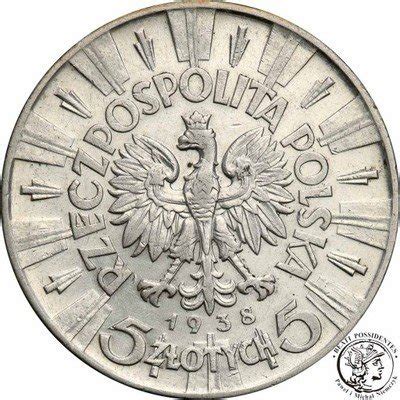 Polska II RP 5 złotych 1938 Piłsudski st3 RZADKIE archiwum niemczyk pl