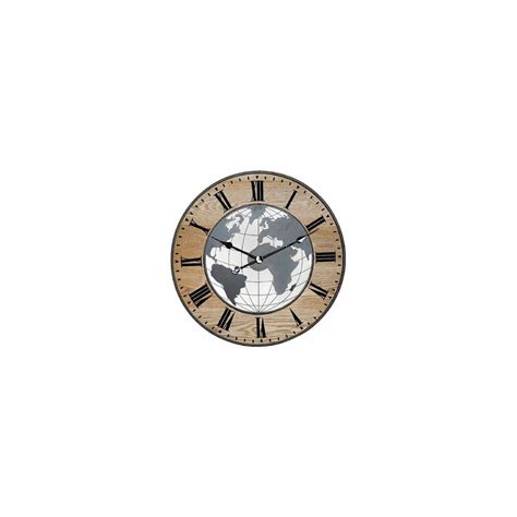 Horloge Murale Thyann Home Decor Noir Fer Bois Mdf X X Cm