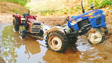 Messy 9500 Tractor Stuck In Mud Pulling Out Eicher 380 And Mahindra