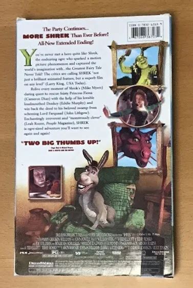 ORIGINAL SHREK MOVIE Vhs 2001 Special Edition Big Oversized Box Tested