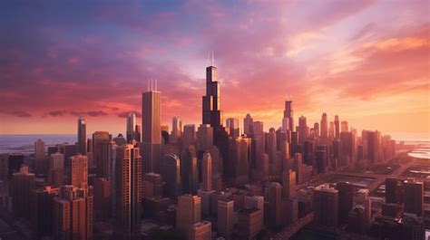 Premium AI Image | Chicago skyline silhouette