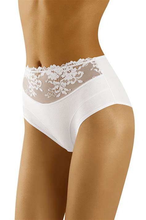 Wolbar Damen Slip Unterhose Unterwäsche Baumwolle Spitze WB415 Weiß