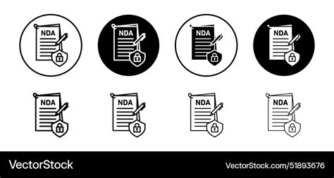 Nda icon set collection nda outline flat icon Vector Image