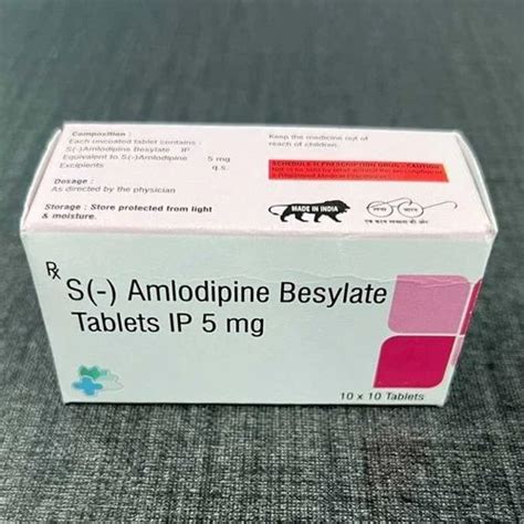 5 Mg S Amlodipine Besylate Tablets For High Blood Pressure At Rs 900