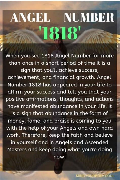 1818 Angel Number And It’s Meaning Mind Your Body Soul