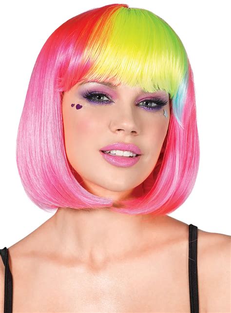 Regenbogen Pony Perücke pink - maskworld.com