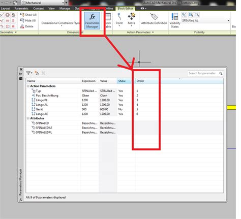 Dyn Block Attribut Reihenfolge Autodesk Rund Um Autocad L Sung