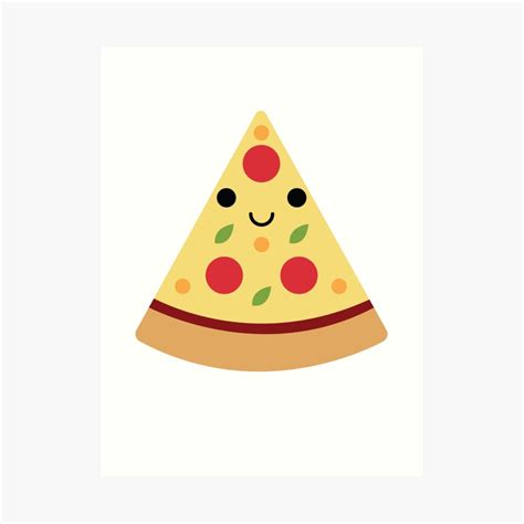 "Pizza Emoji Happy Smiling Face" Art Print by teeandmee | Redbubble