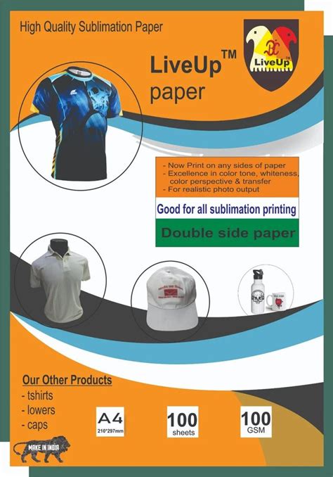 Plain Sublimation Transfer Paper Thickness Gsm Size A X