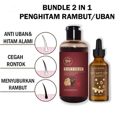 Jual SHAMPO UBAN MENJADI HITAM PERMANEN PENGHITAM RAMBUT BLACK HERBAL