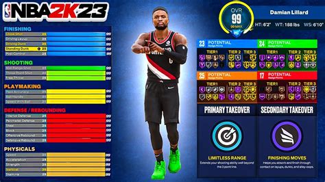 NBA 2K23 6 2 META POINT GUARD DAMIAN LILLARD BUILD CONTACT DUNKS 92