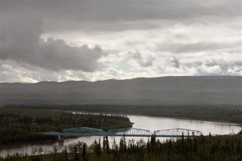 Premium Photo | Pelly Crossing River bridge Yukon Territory Canada