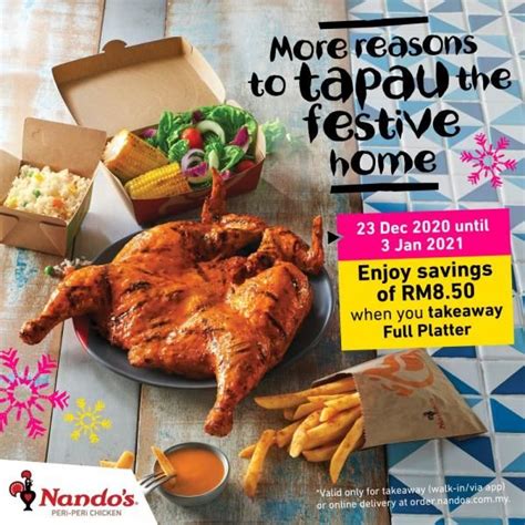 Nando's Takeaway Full Platter Christmas Promotion RM8.50 OFF from 23 ...