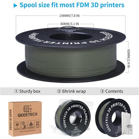 Matte Green PLA 3D Printer Filament 1 75mm Geeetech