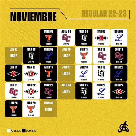 Calendario Águilas Cibaeñas