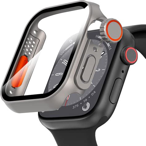 Suoman For Apple Watch 45mm Screen Protector Case Ultra Thin Tempered Glass Unique Design Full