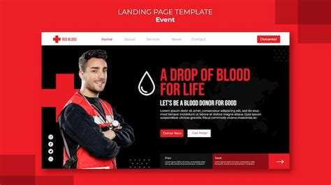 Premium Psd Donate Blood Landing Page Template