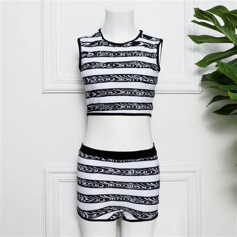 Bl Dames Bikini Set Hoge Taille Print Gewattee Grandado