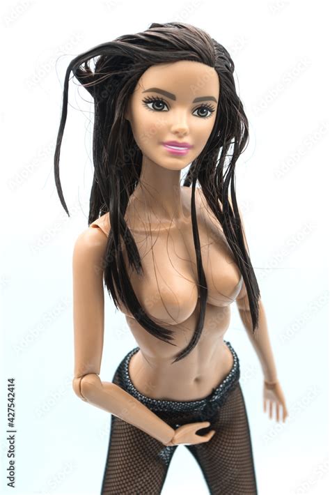 Mulhouse France March Portrait Of Nude Brunette Barbie Dolls With Wet Hairs Posing