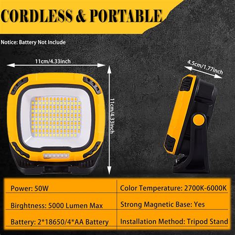 Luz De Trabajo Led Magn Tica W L Menes Luz De Inundaci N