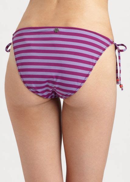 Nanette Lepore Cabana Stripe Vamp Bikini Bottom In Purple Lavender Lyst