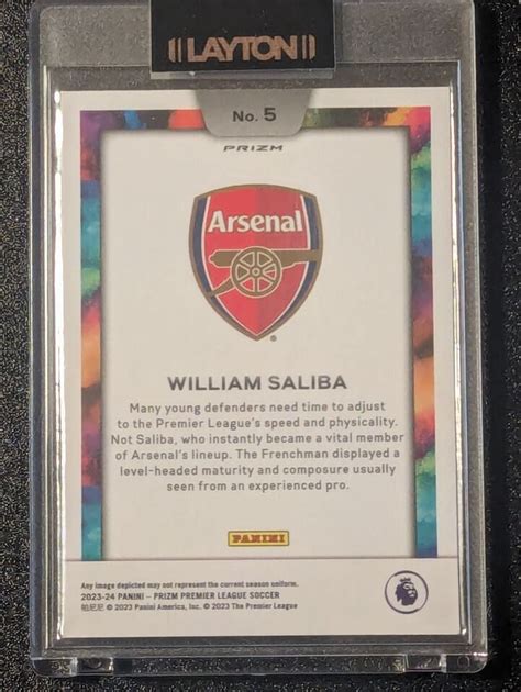 Panini Prizm Epl Soccer William Saliba Prizm Arsenal Color