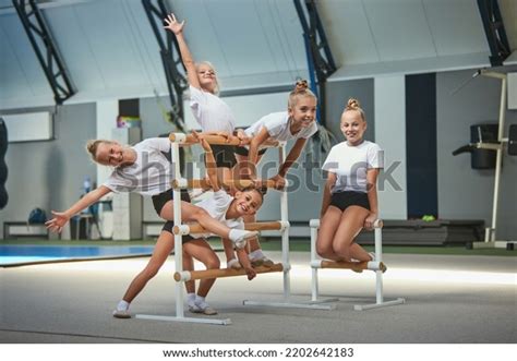 Teamwork Sports Group Kids Little Girls Stock Photo 2202642183 ...