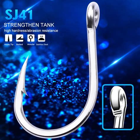 PROBEROS 5 10Pcs Sea Fishing Stainless Steel Fishhook Saltwater Fishing