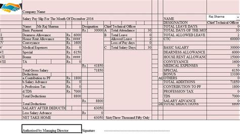 Salary Structure Template