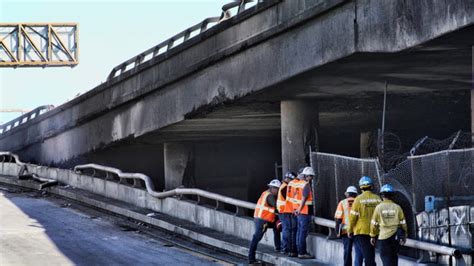 After massive fire closes Los Angeles interstate, motorists urged to take public transport - Newsday