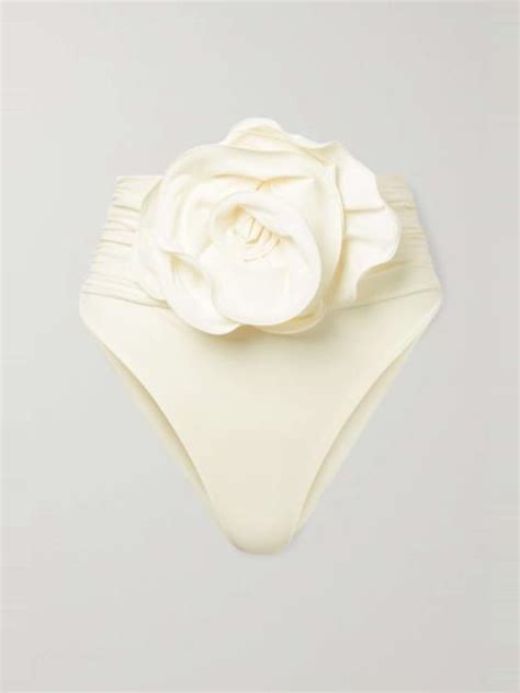 MAGDA BUTRYM Appliquéd ruched bikini briefs REVERSIBLE