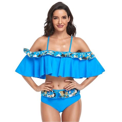 Women Sexy Ruffle Bikini Set Push Up Swimwear High Waist Bath Wetsuit Swimsuit Ebay
