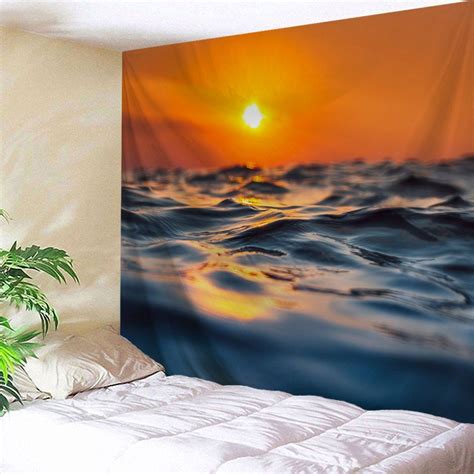 48 Off Sunset Ocean Print Tapestry Wall Hanging Art Decoration Rosegal