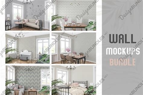 Wall Mockup Bundle Wallpaper Mockup Bundle 2037207