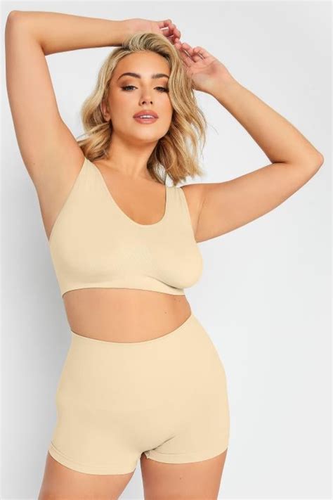 Plus Size Nude Seamless Control High Waisted Shorts Yours Clothing