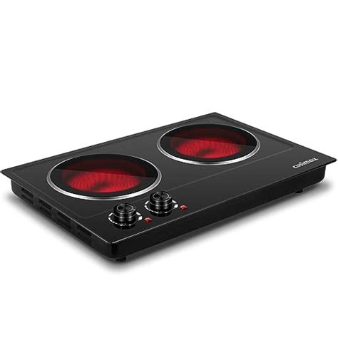Cusimax Double Burner W Electric Hot Plate Ceramic Infrared Cooktop With Dual Control