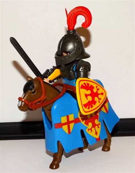 PLAYMOBIL LE CHEVALIER Du Aigle Rouge Cheval Armes Moyen Age