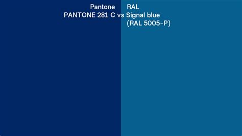 Pantone 281 C Vs RAL Signal Blue RAL 5005 P Side By Side Comparison