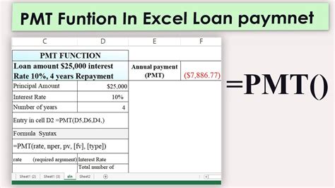 How To Calculate Loan Payments Just Using The Pmt Function Pmt Formula Excel Youtube