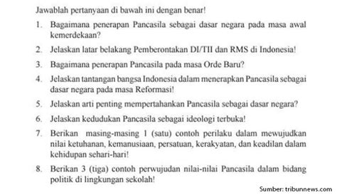 Contoh Pertanyaan Tentang Pancasila Lengkap Dengan Jawaban